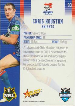 2012 Select Champions NRL #93 Chris Houston Back